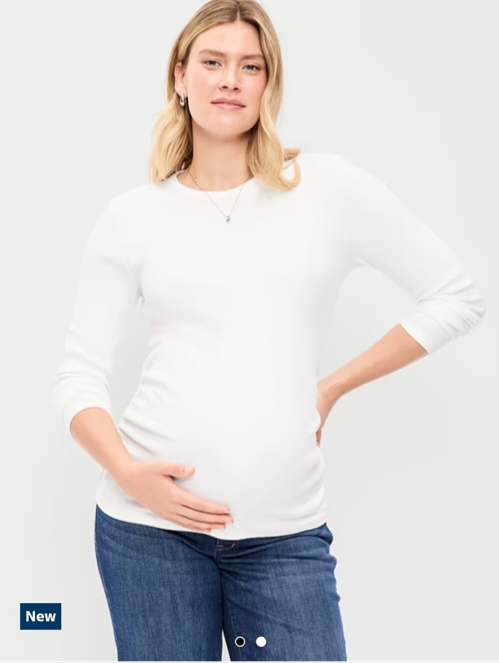 Maternity Long-Sleeve Crew-Neck T-Shirt